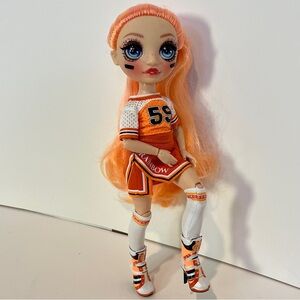 Rainbow High Cheer Poppy Doll in Vibrant Orange Outfit